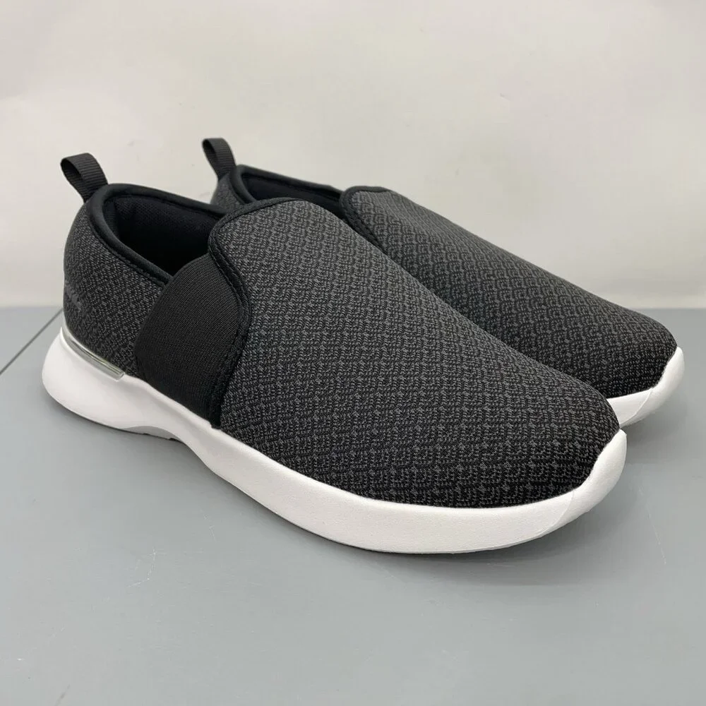 Fitville‎ Slip On Loafers Shoes Comfort Walking Recovery Black Gray Women 8 Wide